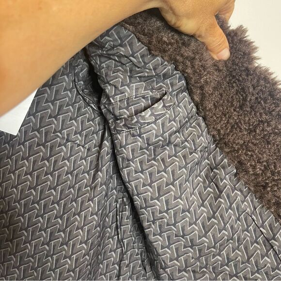 $548 Zadig & Voltaire **NWT w Small Flaw, Fred Soft Curly Sherpa Coat Brown XS - Picture 11 of 15